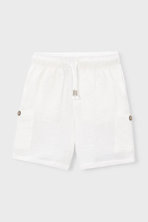 Dječje pamučne kratke hlače Mayoral boja: bijela, podesivi struk, 3212