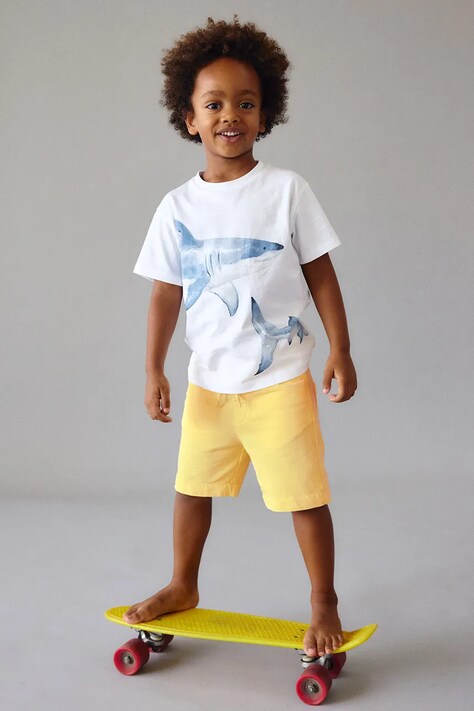 Mayoral szorty bawełniane dziecięce kolor żółty regulowana talia 3215