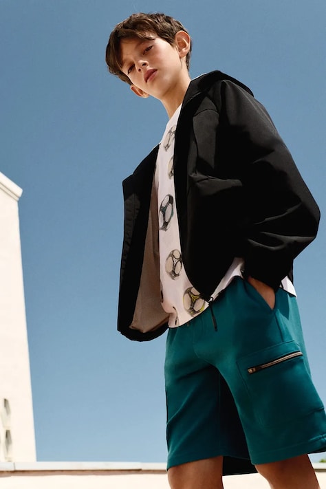 Mayoral pantaloni scurți copii culoarea turcoaz, talie reglabilă, 6219