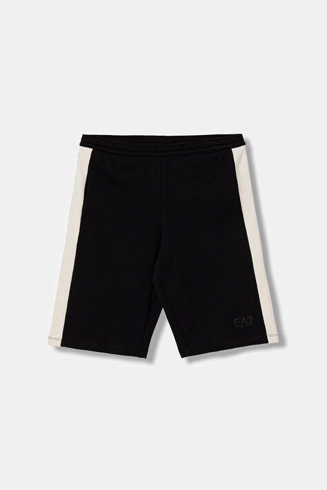 EA7 Emporio Armani szorty dresowe dziecięce bawełniane czarne regular waist 7B000310 AF12451