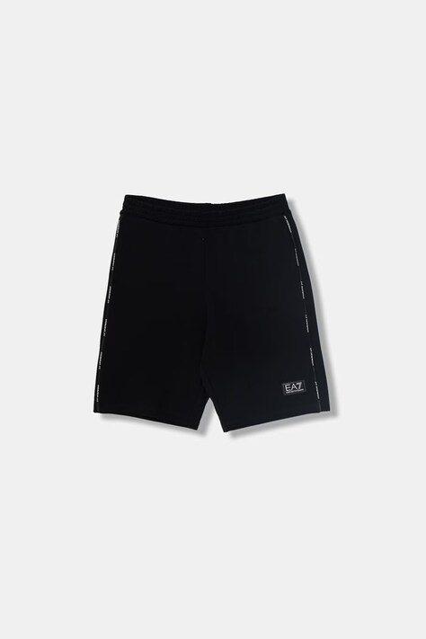EA7 Emporio Armani bermudy dziecięce z bawełną czarne regular waist 7B000254 AF16591