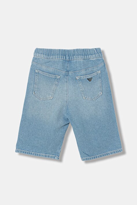 Дитячі джинсові шорти Emporio Armani — SS26-SZB025, блакитний — фото 2