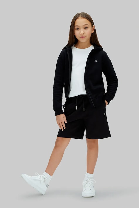 Calvin Klein Jeans szorty dresowe dziecięce z bawełną czarne LV1CKSJC52