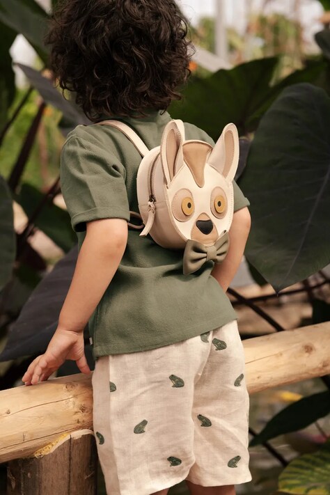 Donsje szorty z dodatkiem lnu Olivier Shorts Frogs kolor biały 4117101