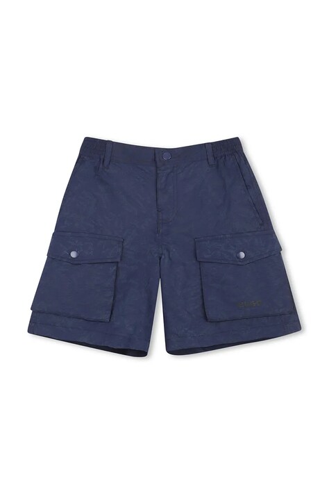 HUGO szorty dziecięce kolor granatowy regulowana talia G01000