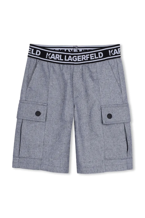 Παιδικό βαμβακερό σορτς Karl Lagerfeld χρώμα: μπλε, Z31087