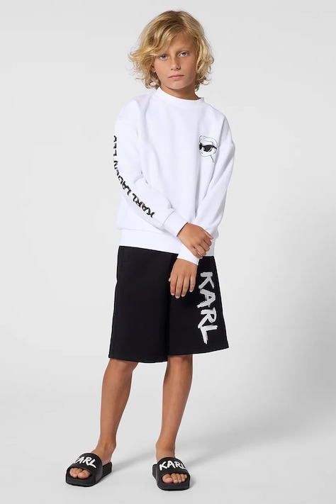 Karl Lagerfeld szorty dresowe dziecięce z bawełną czarne regular waist Z31082