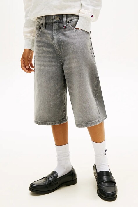 Tommy Hilfiger szorty dziecięce bawełniane szare regular waist KB0KB10238