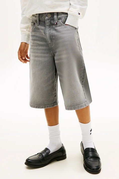 Tommy Hilfiger szorty dziecięce bawełniane szare regular waist KB0KB10238