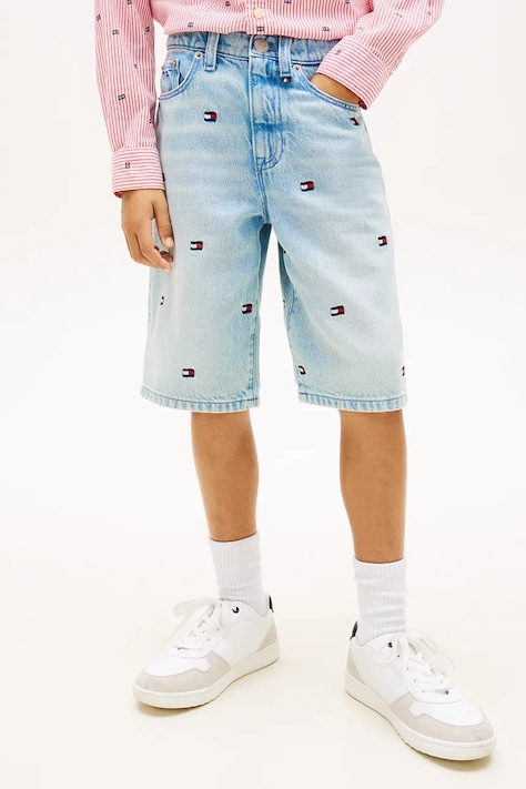 Tommy Hilfiger szorty dziecięce bawełniane niebieskie regular waist KB0KB10304