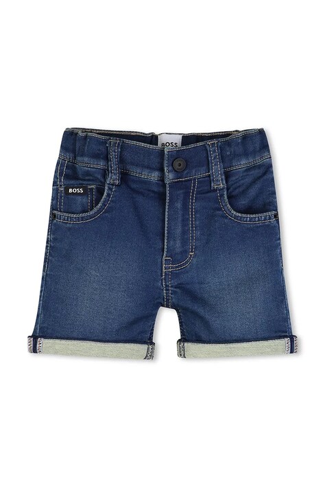 Παιδικό τζιν σορτσάκι BOSS χρώμα: μπλε, J52872