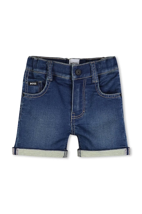Detské džínsové šortky BOSS modrá farba, J52872