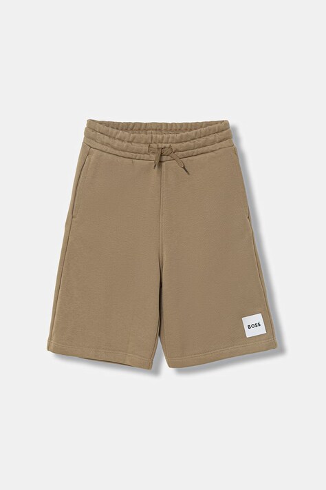 BOSS szorty dziecięce kolor zielony regulowana talia J52928