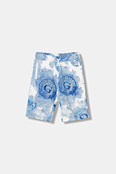 Guess szorty bawełniane dziecięce kolor niebieski regulowana talia L6GD00 KA6R4