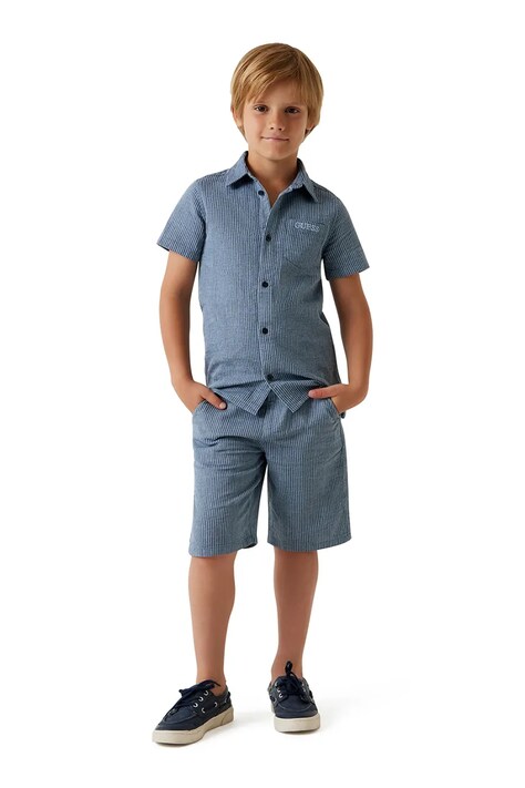 Guess szorty chino dziecięce bawełniane granatowe regular waist L6GD10 WN400