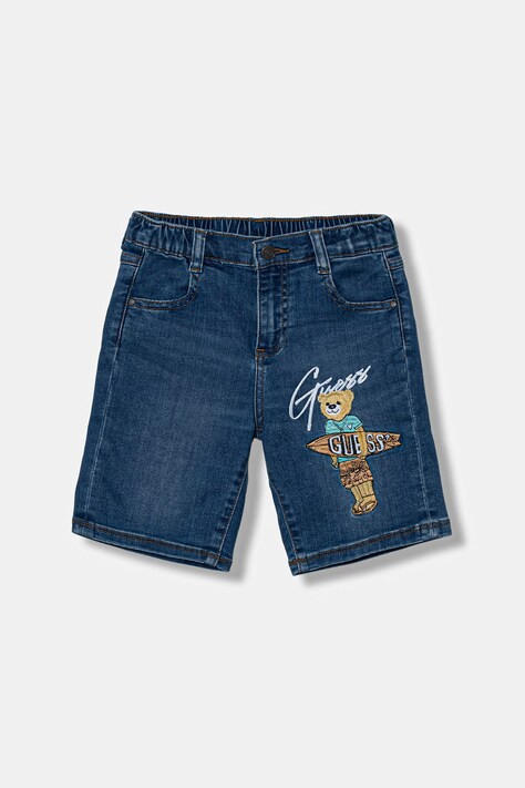 Guess szorty dziecięce jeansowe niebieskie regular waist N6GD12 D4CA0
