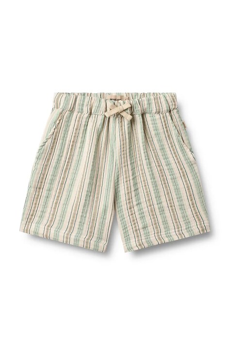 Wheat szorty dziecięce bawełniane beżowe regular waist 2931-416-GOTS