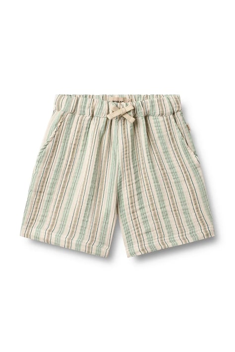 Wheat šortky detské bavlnené béžové regular waist