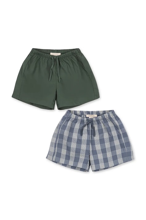 Konges Sløjd szorty dziecięce z bawełną 2 PACK VERNE SHORTS GOTS zielone KS105234