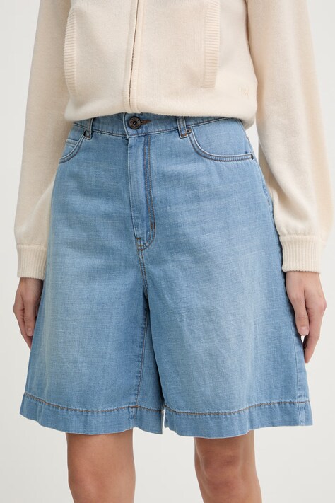 Weekend Max Mara szorty damskie jeansowe OZONO niebieskie high waist 2615141032600