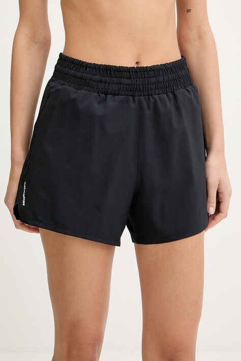 Salomon szorty treningowe SHKout damskie kolor czarny gładkie high waist LC2452300