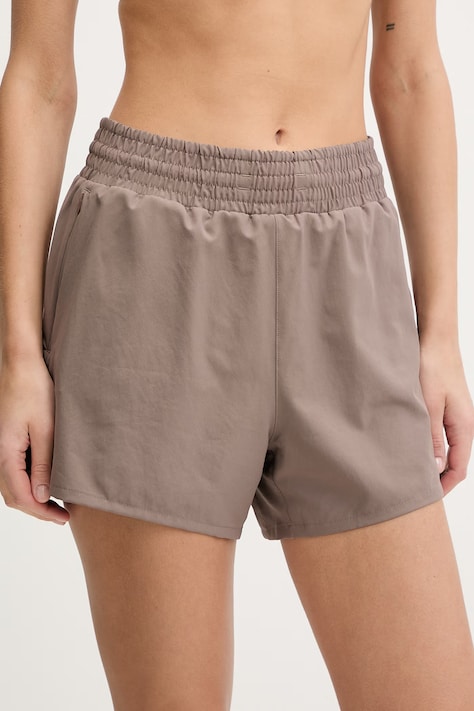 Salomon szorty treningowe SHKout damskie kolor brązowy gładkie high waist LC2452400