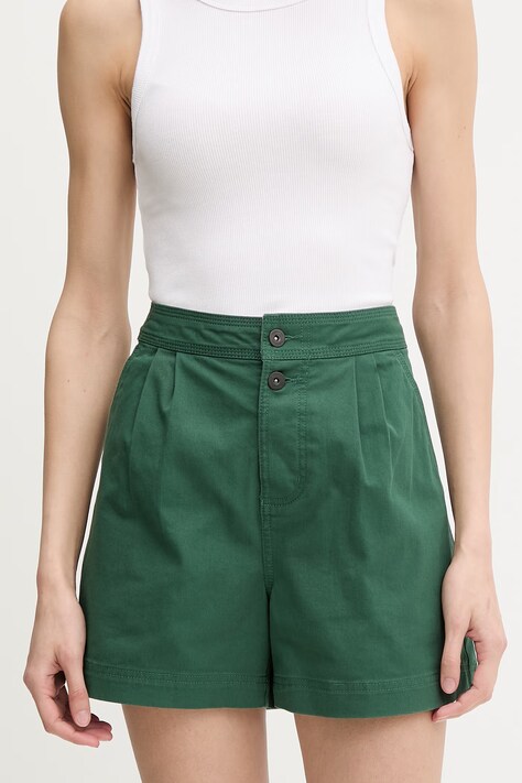 Columbia szorty damskie bawełniane z elastanem Acker Rock zielone high waist 2157091