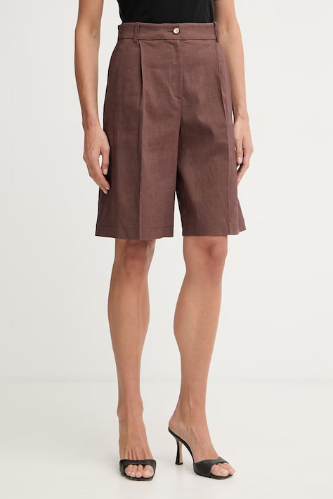 Pinko bermude pentru femei, din in maro super high waist 106594 A34I