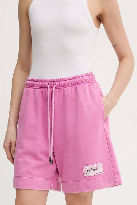 Βαμβακερό σορτσάκι Pinko χρώμα: ροζ, 106342 A33M