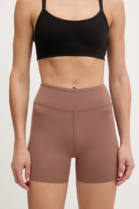 EA7 Emporio Armani szorty sportowe damskie brązowe high waist AF21585.7W000925
