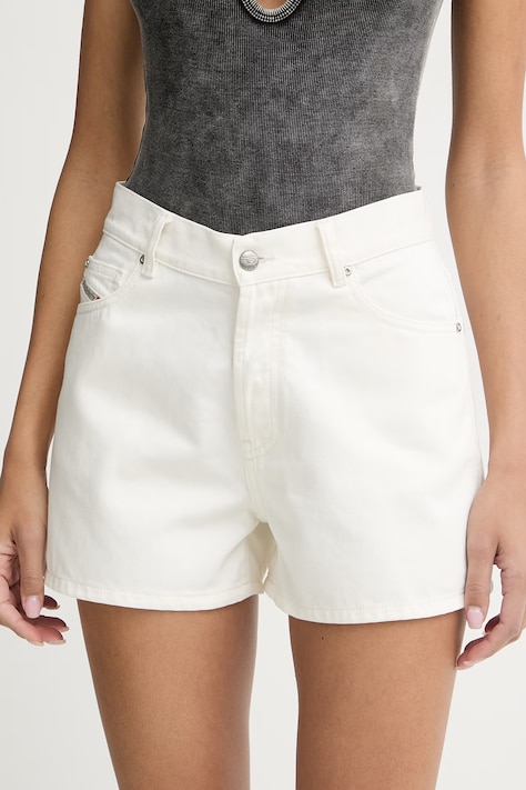Diesel szorty damskie jeansowe DE-HELIOS białe high waist A22266.09I41