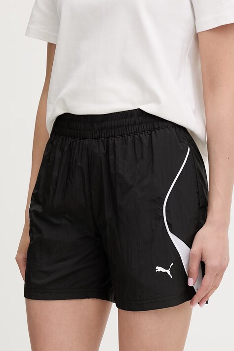 Puma szorty damskie Woven czarne high waist 691867