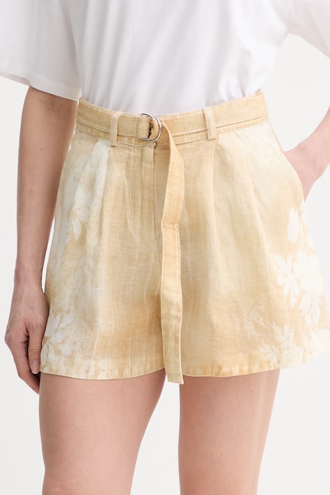 ERMANNO Firenze dámske ľanové béžové high waist D48EP031CCEB0