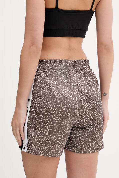 adidas Originals szorty damskie kolor brązowy wzorzyste high waist KD8821