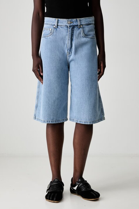 Coperni bermuda shorts denim Women's blue high waist COPP86F2056