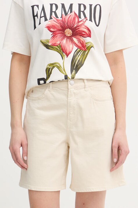 Mos Mosh szorty damskie Bati beżowe high waist 176660