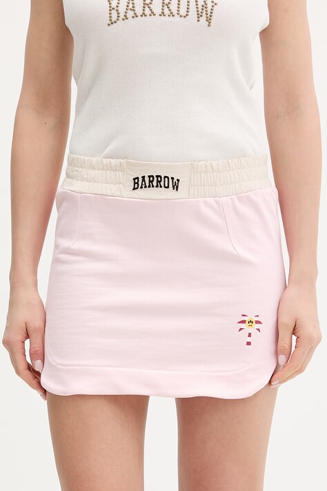 Barrow Spódnica bawełniana różowa z nadrukiem S6BWWOSK133