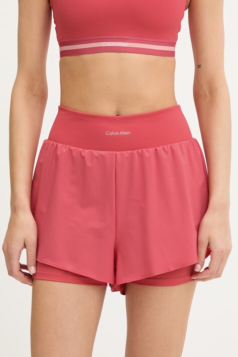Calvin Klein Performance szorty sportowe damskie różowe high waist