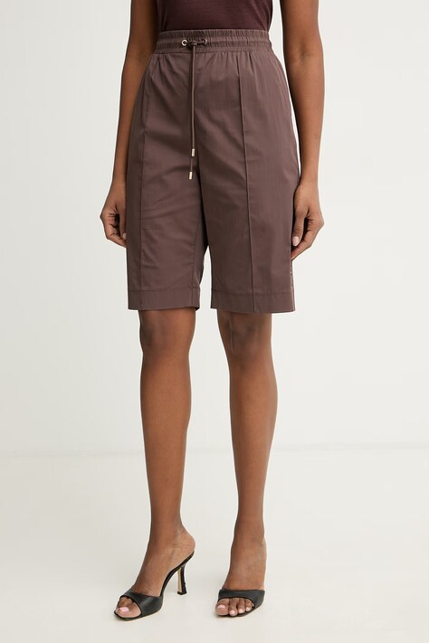 Liu Jo szorty damskie z bawełną brązowe high waist TA6289 T416A