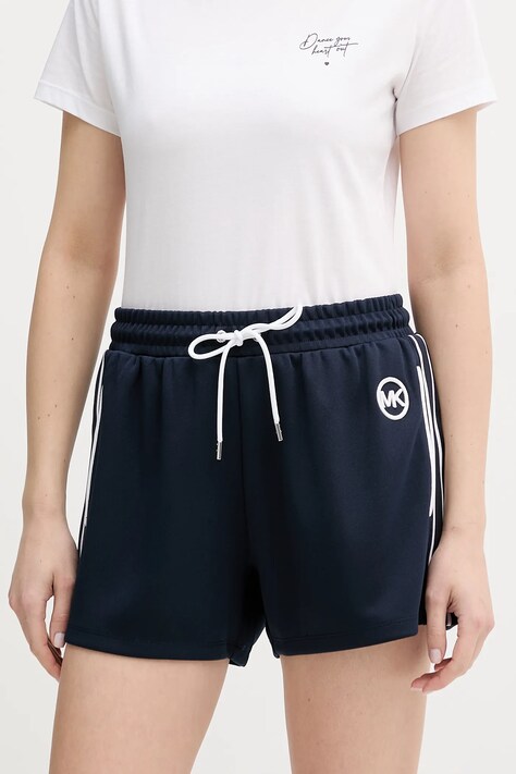 MICHAEL Michael Kors szorty damskie kolor granatowy z aplikacją high waist MR630XBK8N