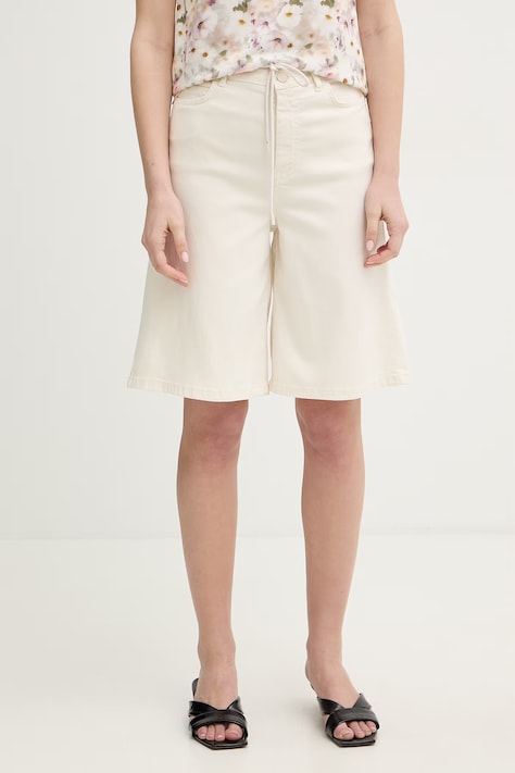 Marella szorty MLMQUASAR damskie kolor beżowy gładkie high waist 2613141035200