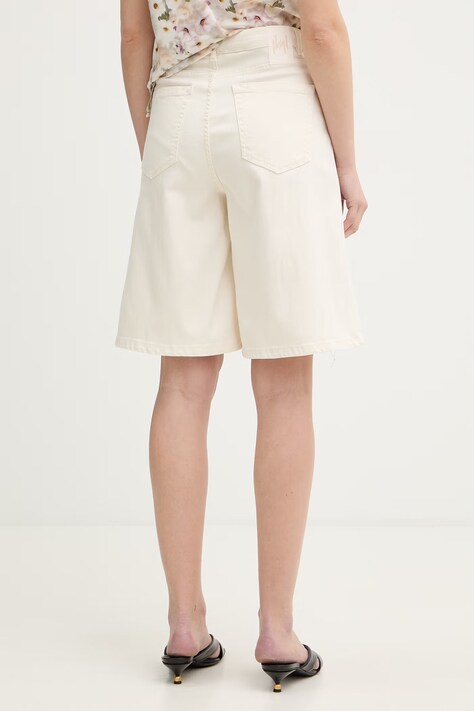 Marella szorty MLMQUASAR damskie kolor beżowy gładkie high waist 2613141035200