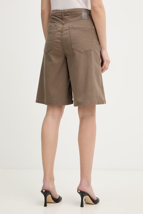 Marella szorty MLMQUASAR damskie kolor brązowy gładkie high waist 2613141035200