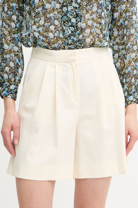 IBlues szorty DOLMEN damskie kolor beżowy gładkie high waist 2617141011200