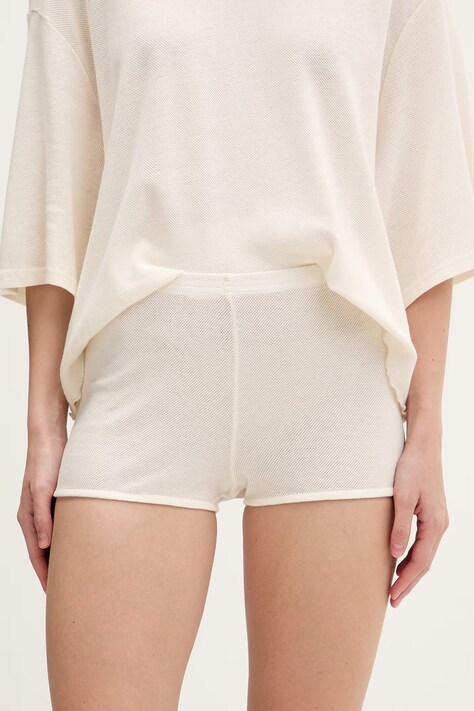 American Vintage szorty damskie bawełniane beżowe low waist ATA00B