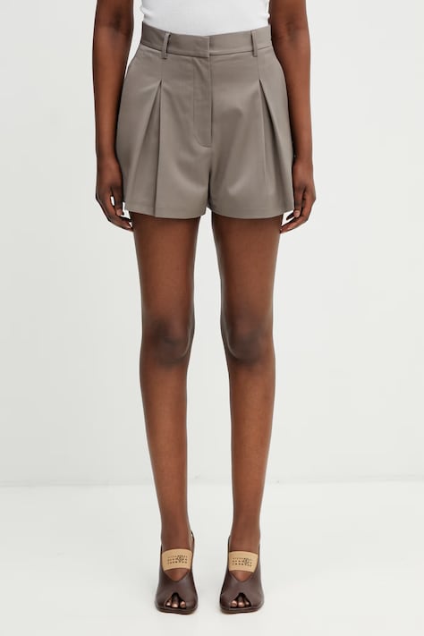 Rotate dress shorts with wool women's brown high waist 115633816