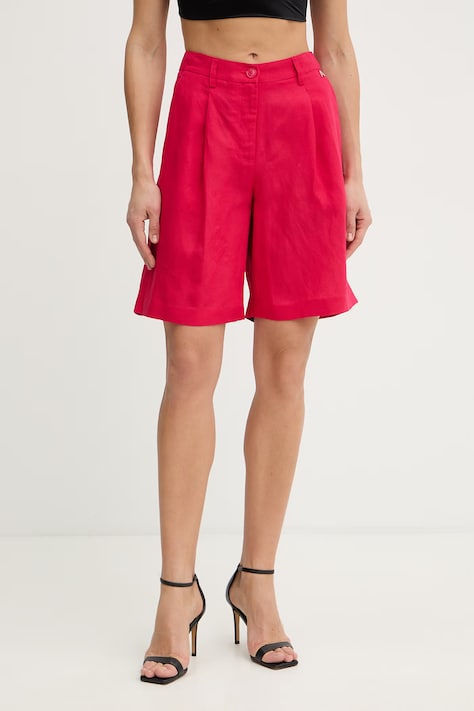 Twinset pantaloncini da donna con lino rosa 261AP2321