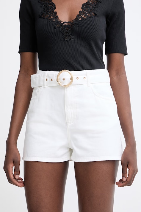 Twinset szorty damskie jeansowe beżowe high waist 261TT2471