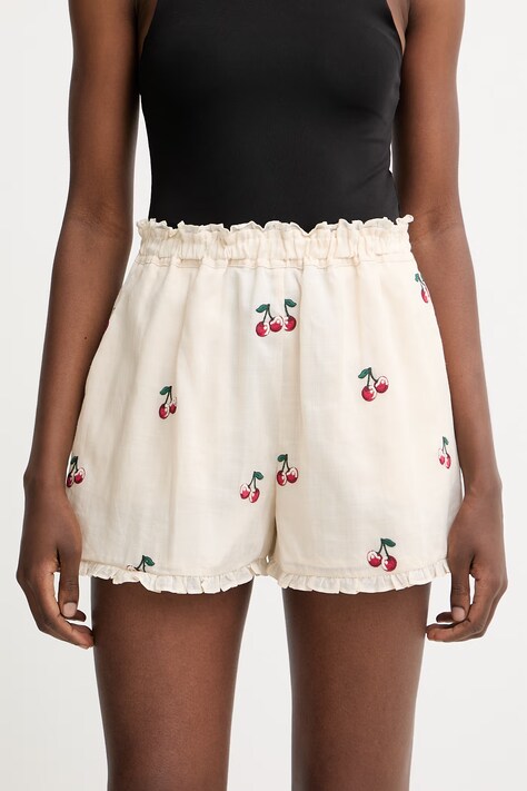 Twinset kratke hlače ženski bež klasičen pas 261TT2421