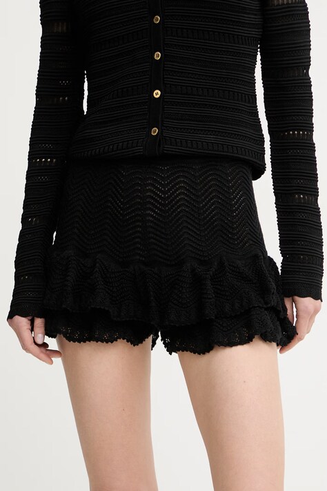 Twinset шорти жіночі бавовняні чорні regular waist 261TT3053